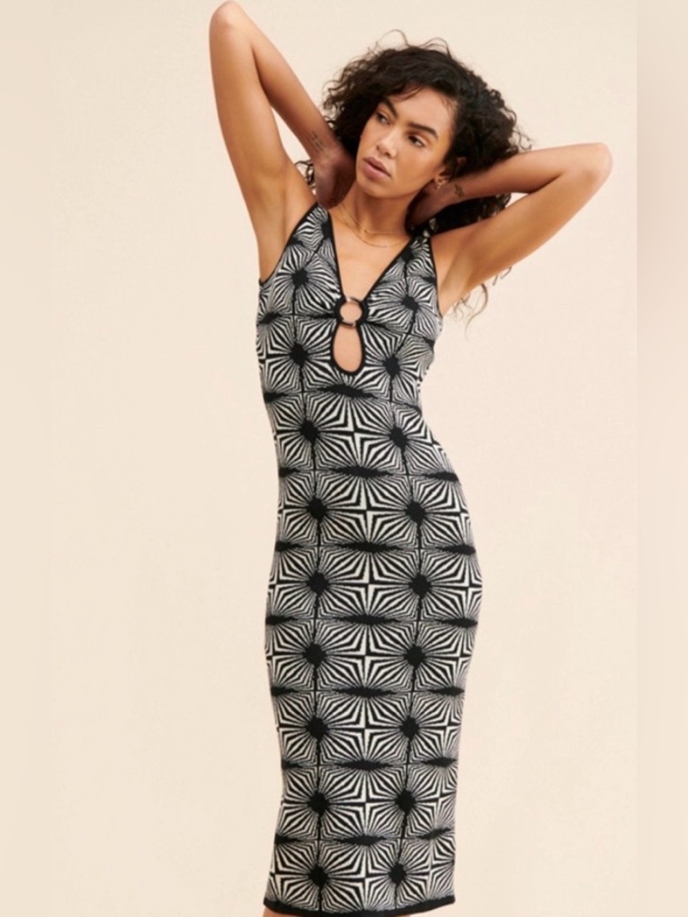 House of Harlow 1960 Geo Knit Midi Dress